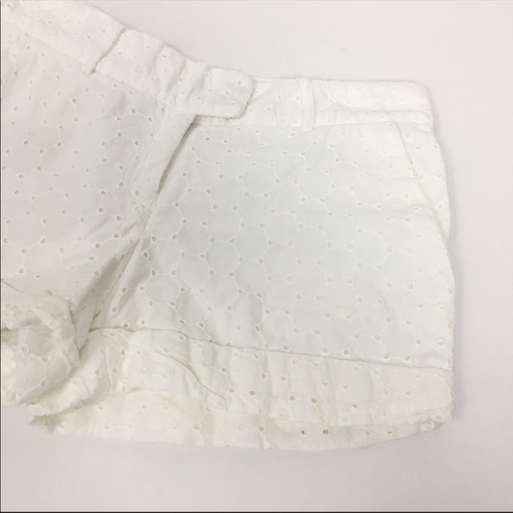 Bar III Short Size Small White Eyelet Cuffed Shorts Summer Cotton - Picture 4 of 8